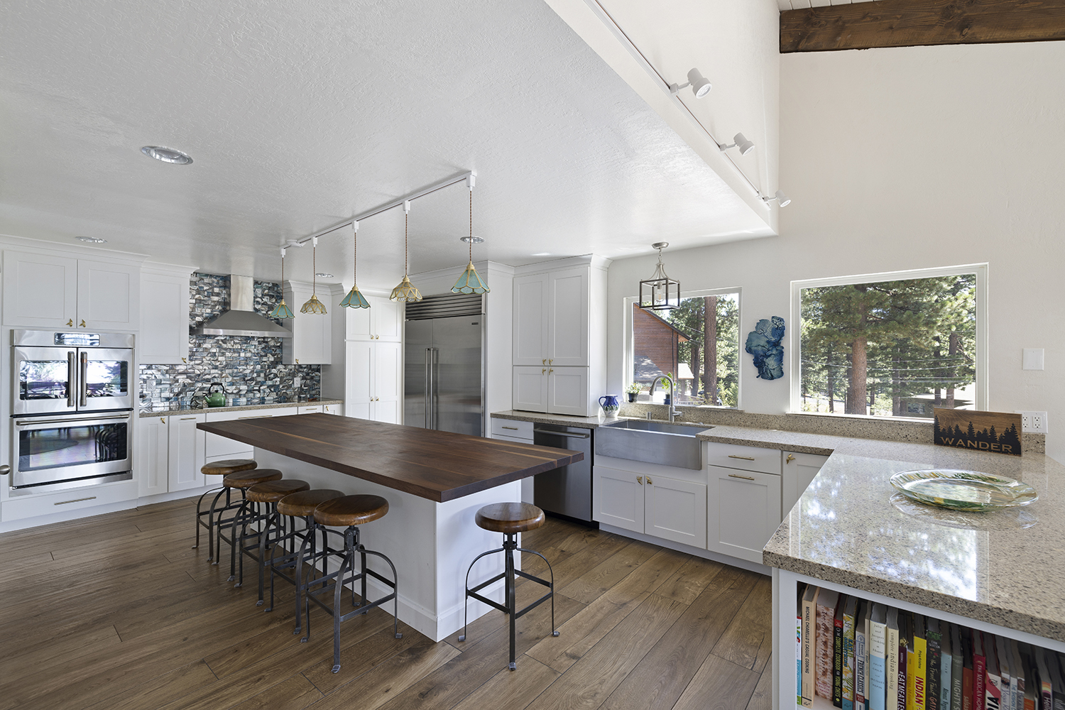 Morning sunlight in the chef's kitchen at Kinpine House
